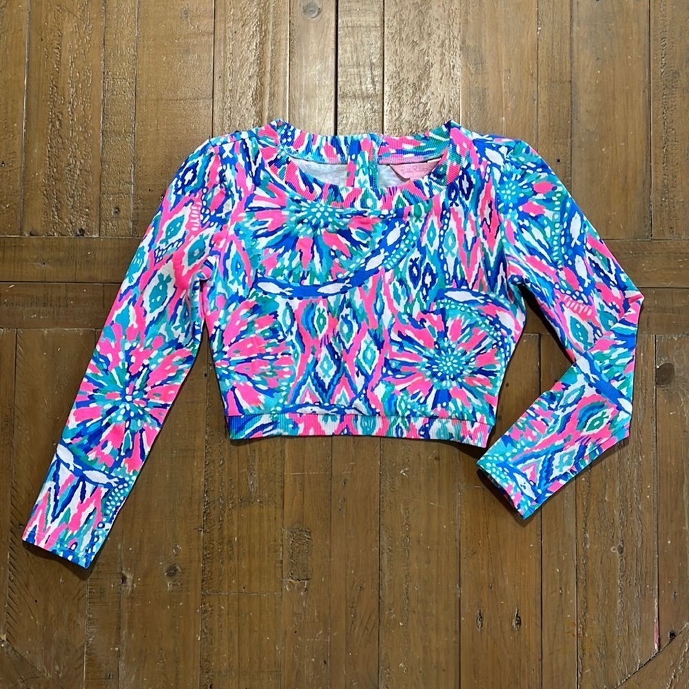 Lilly Pulitzer floral cropped sweatshirt